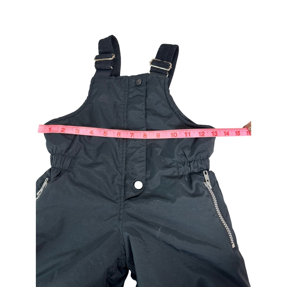 Vintage GAP Silver Ice Kids XS Snow Bibs Ski Overalls Black 80s 90s Outdoor - Picture 7 of 9